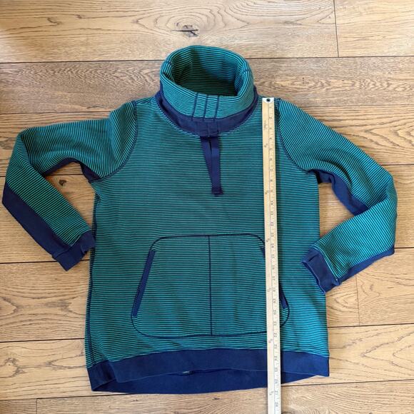 Lululemon Avenue Pullover Sweatshirt SZ 8 Hyper Strip Cozy Funnel Neck Cotton - Picture 9 of 9